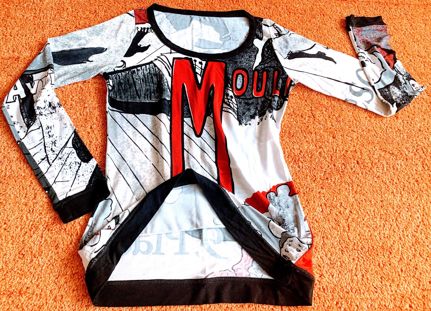 Damen Shirt Stretch figurbetont mit Print Gr.XS Weiß/Bunt Robertonaldi