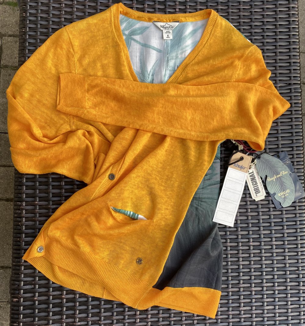 NEU Damen Shirt Sommer Cardigan Leinen Gr.S in Citrus von Khujo 