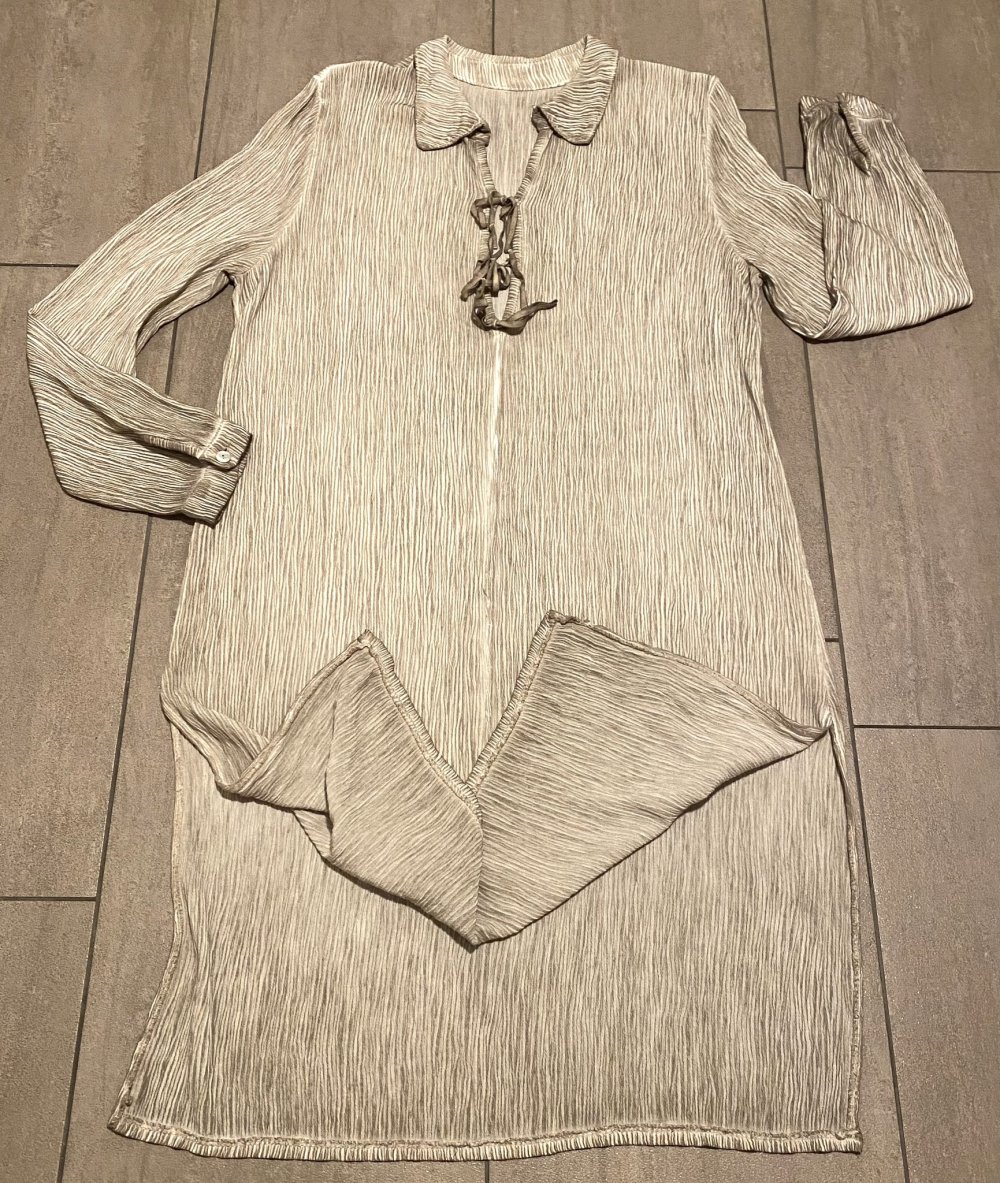 NEU Damen Kleid Sommer in verwaschener Optik Gr.XL Beige Made in Italy 