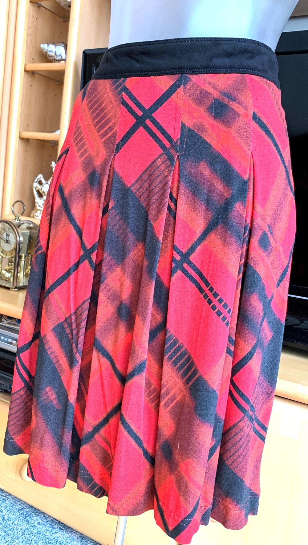 NEU Damen Rock Jersey Gr.38 Rot-Schwarz kariert von Kapalua 