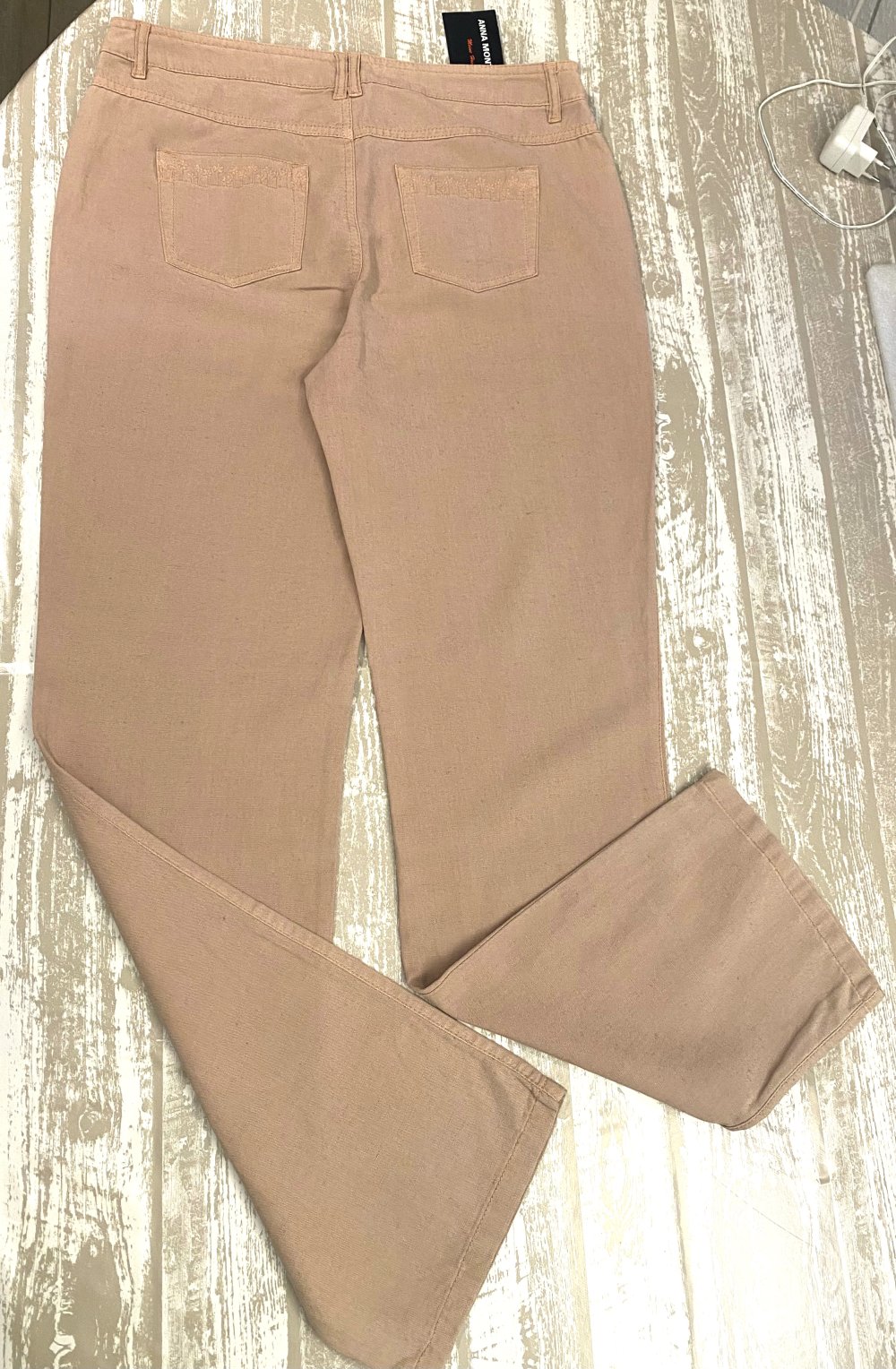 NEU Damen Hose Leine Gr.40 Lachs/Beige Limited Edition by Anna Montana 