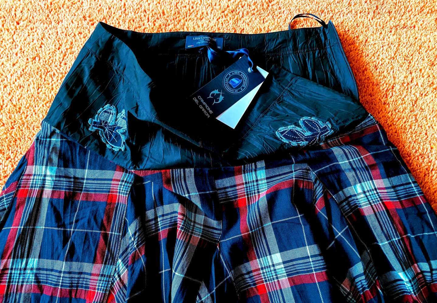 NEU Damen Rock Edel Kariert Crash Optik ZipfelSaum Gr.38 Lisa Campione 