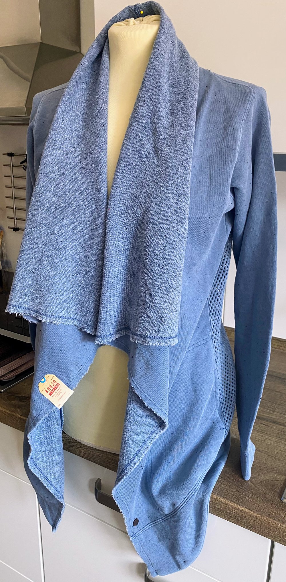 NEU Damen Jacke Mantel Sweat Zipfel Gr.S in Jeans Blau von Khujo 