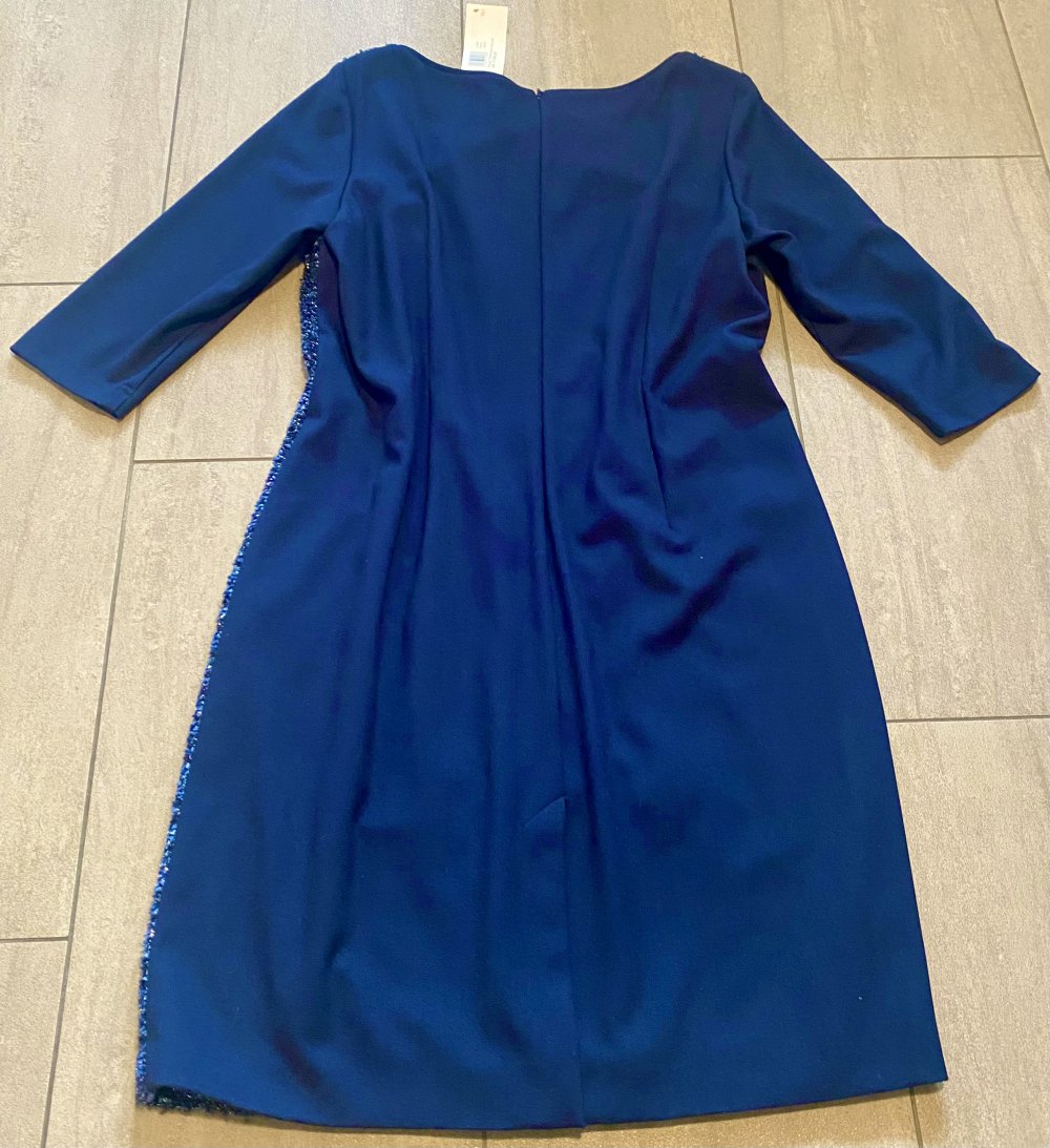 NEU Damen Abendkleid mit Glitzer von RIANI Gr.46 Marineblau/Silber P.299€