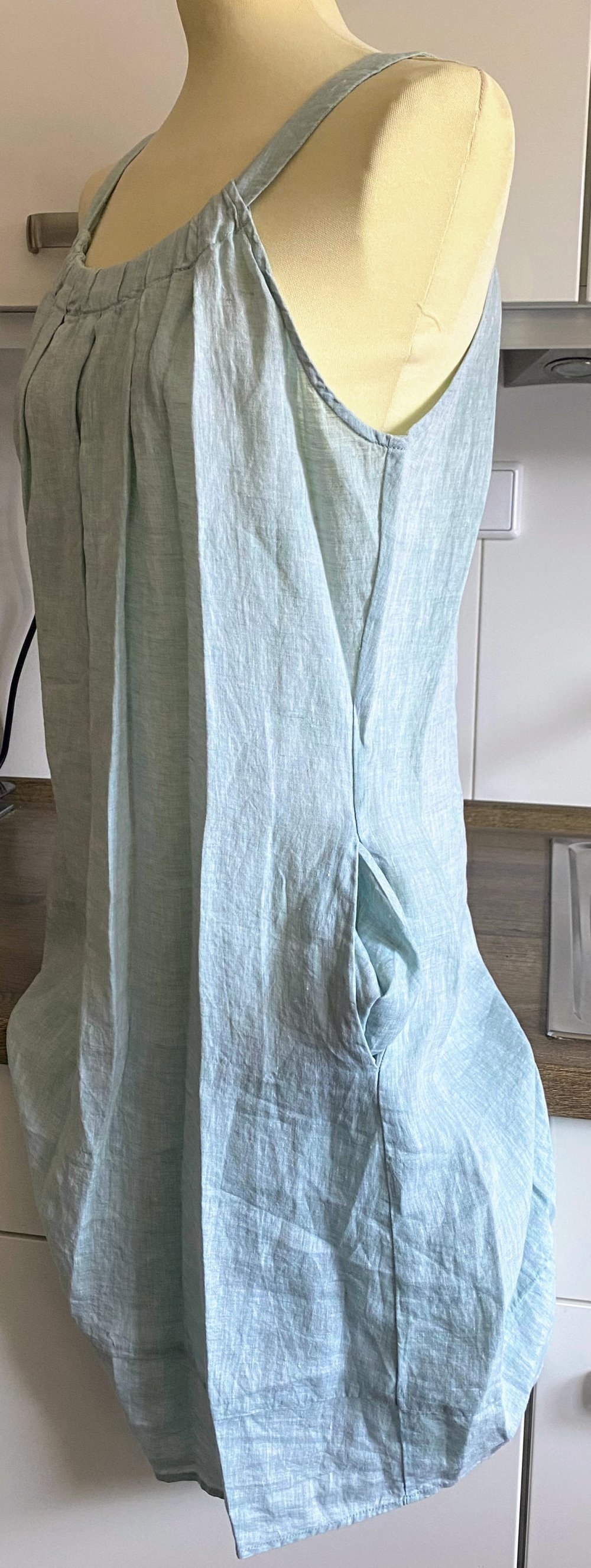 NEU Damen Kleid Sommer aus Leinen Gr.40 Hellgrün  Malvin P.109,90€