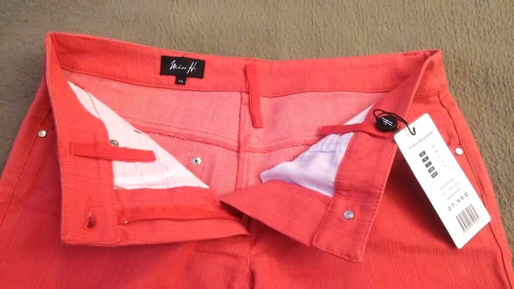 NEU Damen Sommer Hose Jeans Stretch Gr.38 in Rot von Miss H. P.27,95 € 