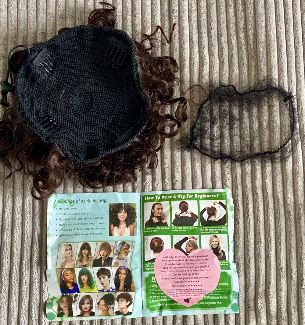 NEU Haar Dutt Lockiger Haarteil in Dunkelbraun 