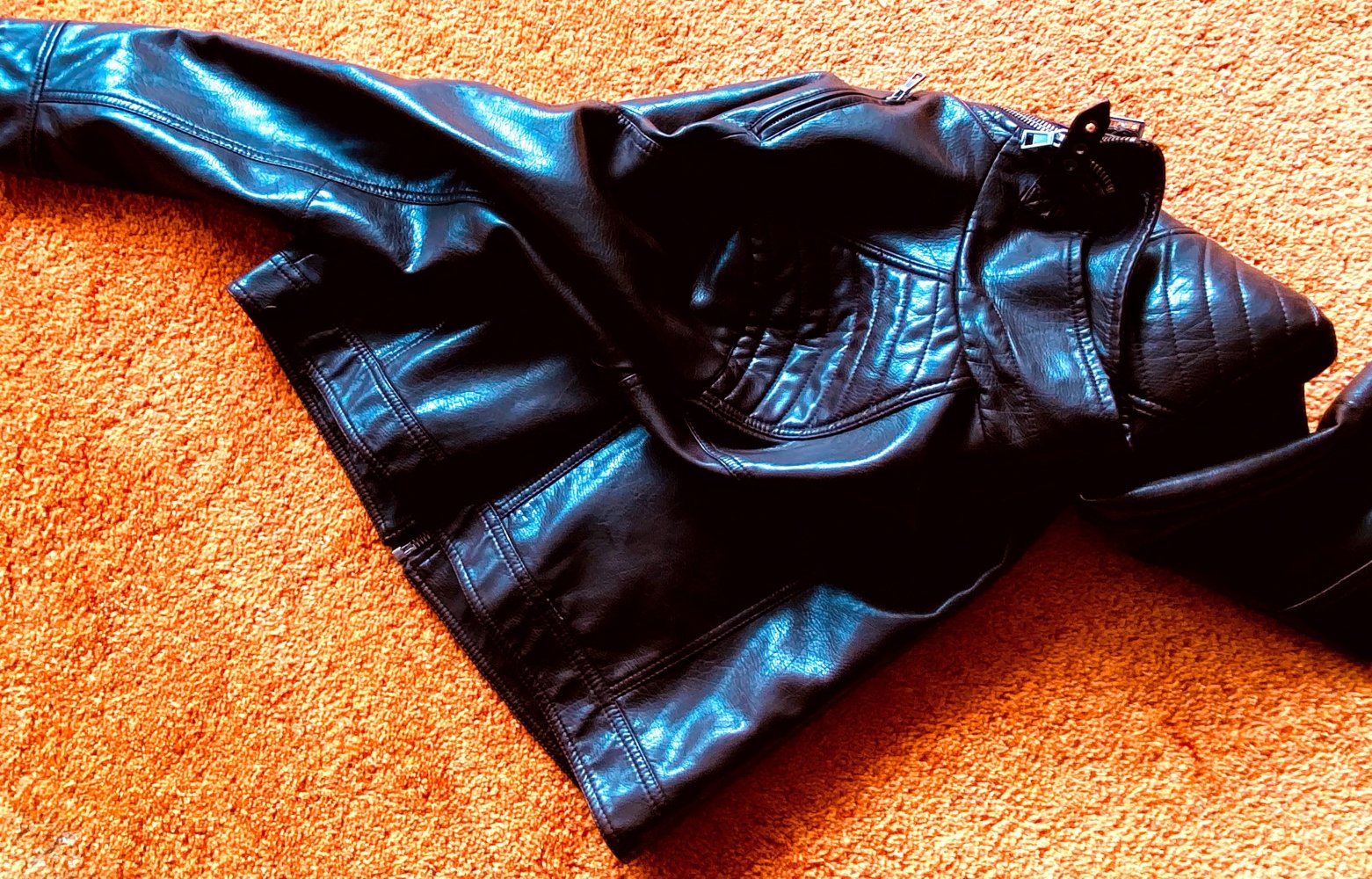 Herren Jacke edel Leder Imitat Gr.50 in Braun leicht glänzend