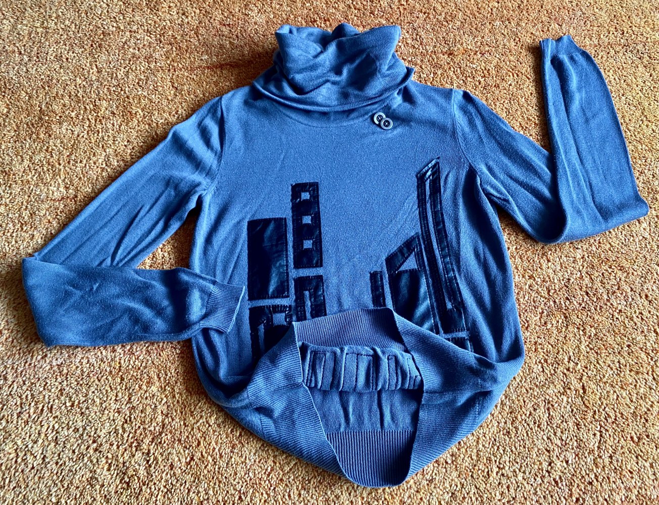 Damen Pullover Strickpullover Rollkragen Gr.XS Grau Grain de Malice 