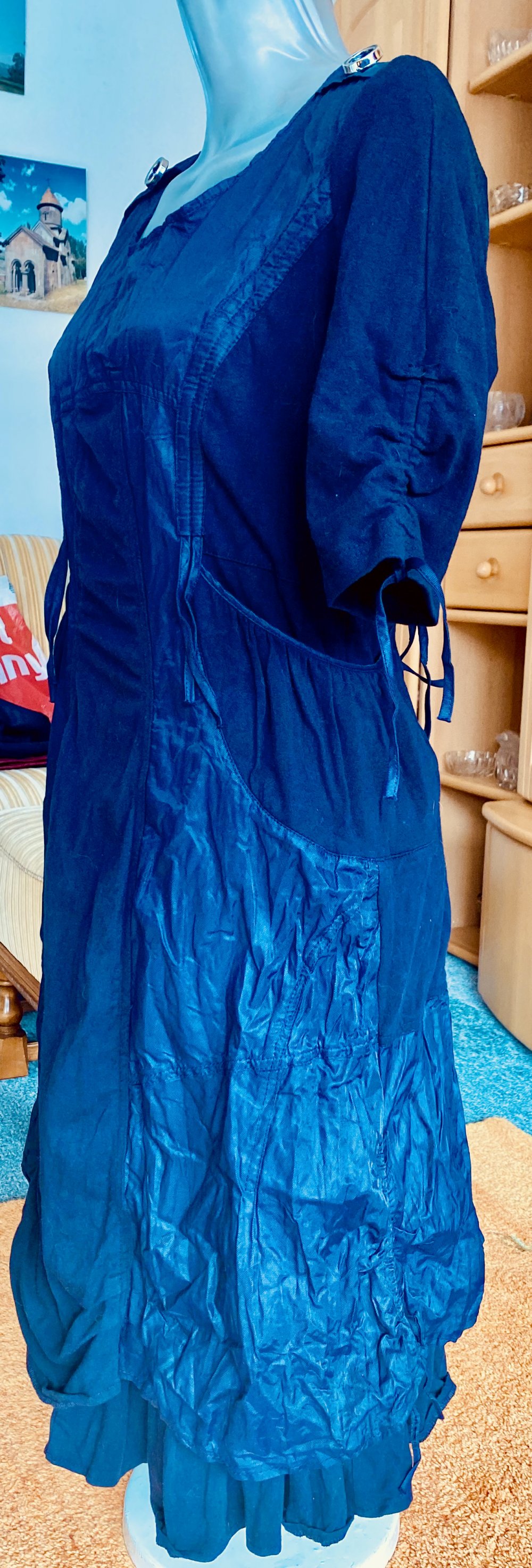 NEU Damen Kleid Crash Lagenlook Gr.38 in Schwarzblau von Kapalua 