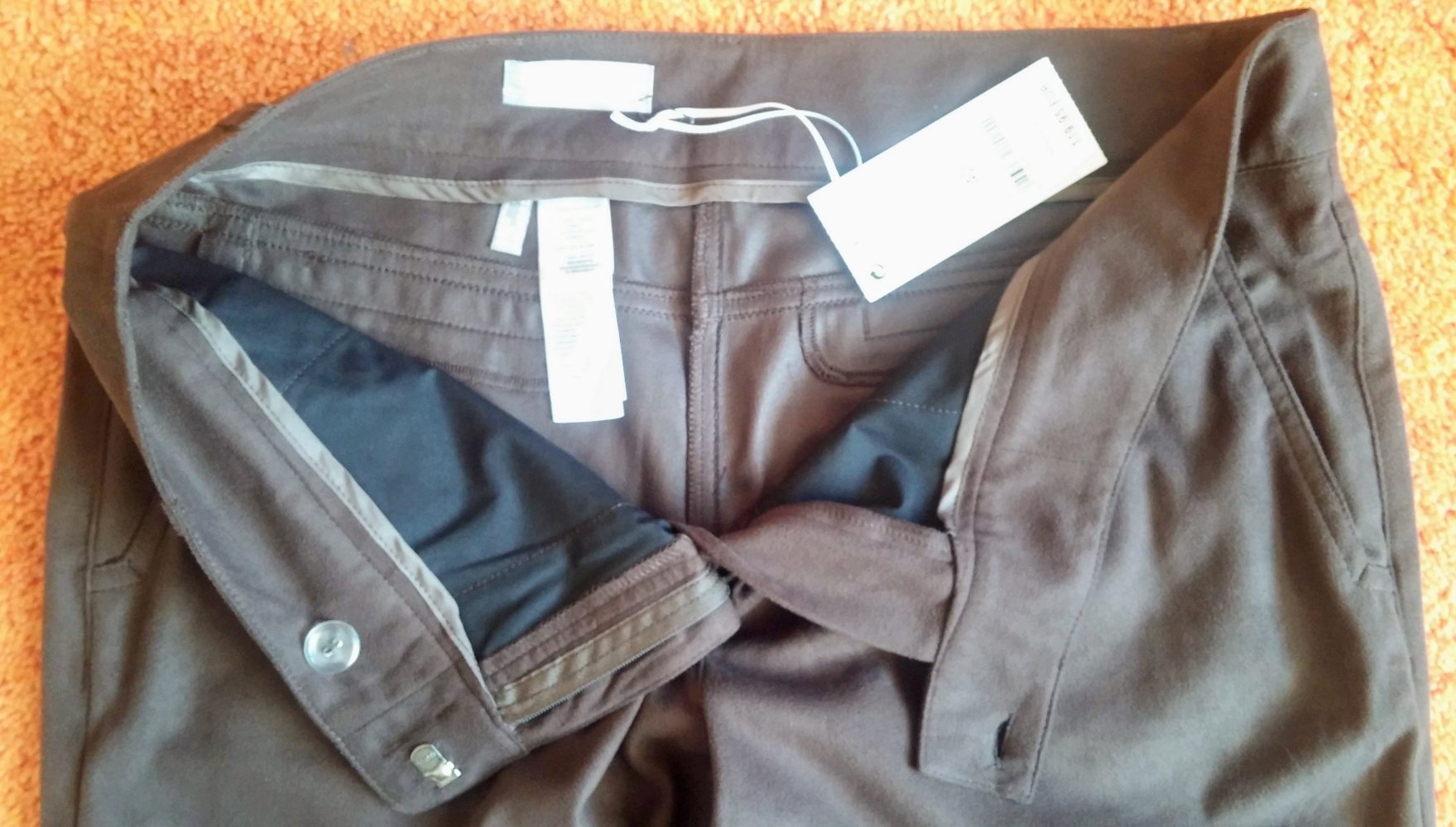 NEU Damen Hose Business Wildleder Imitat Gr.42 in Braun Kapalua P.119,95€ 