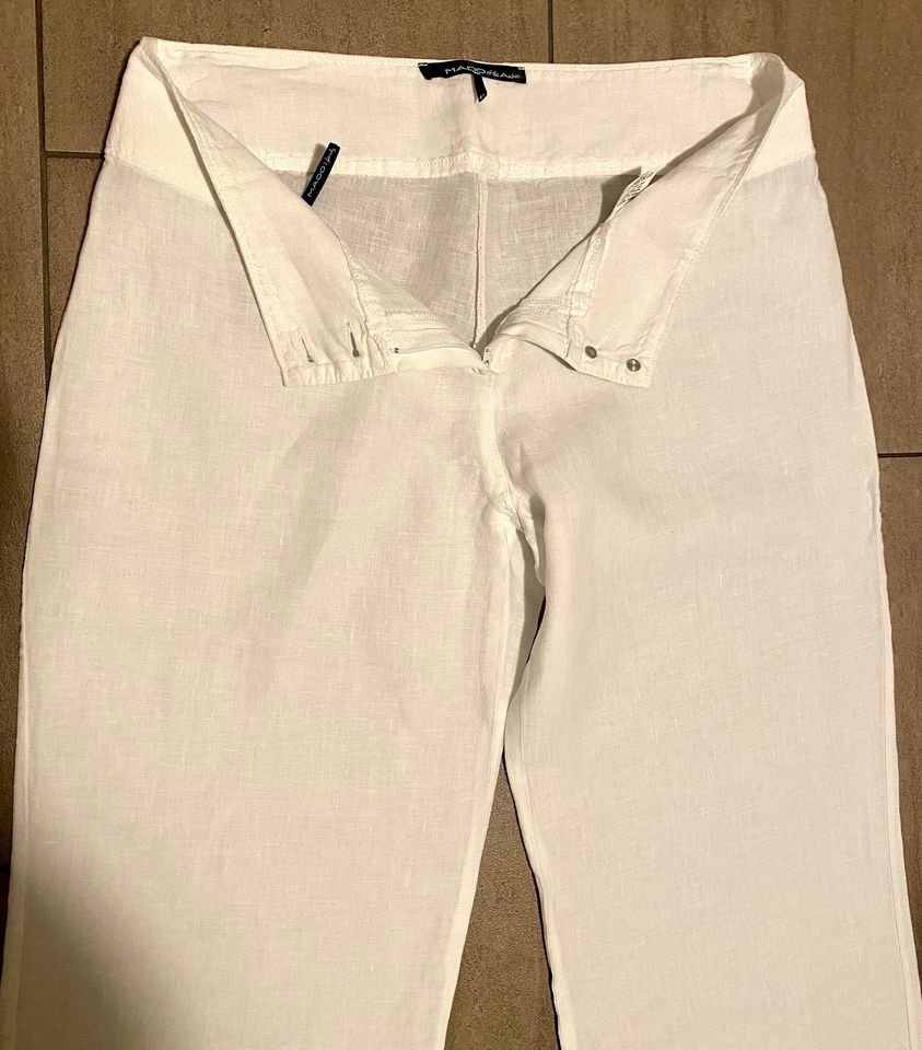 Damen Hose Sommer aus Leinen Gr.42 Weiß mado et les autres NW 