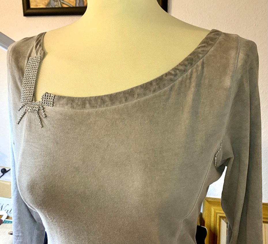 Damen Kleid Ballon Jersey Gr.S in Grau leicht verwaschener Optik 