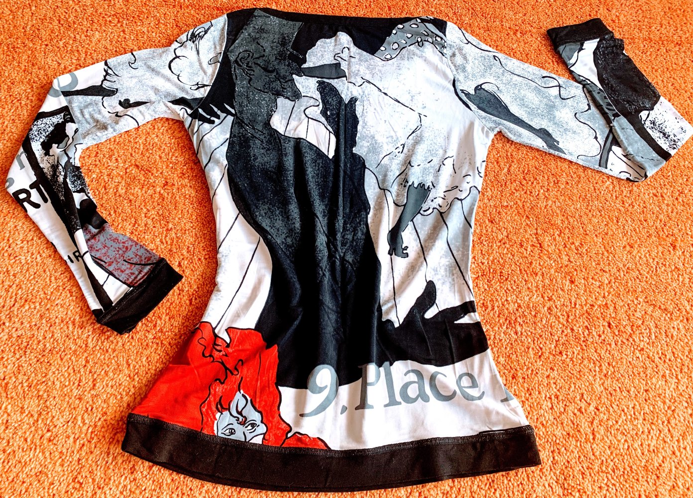 Damen Shirt Stretch figurbetont mit Print Gr.XS Weiß/Bunt Robertonaldi