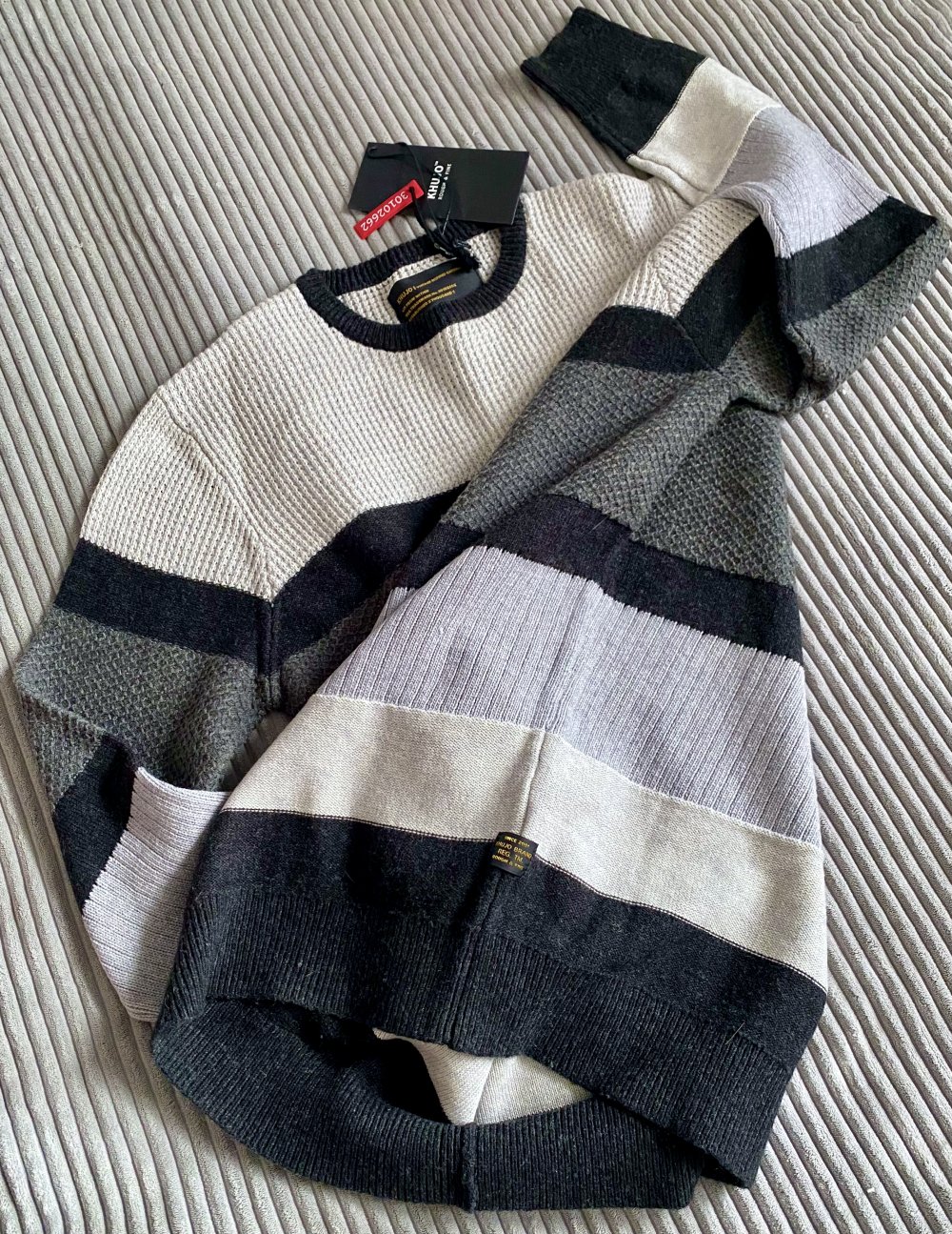 NEU Herren Pullover Wolle Strick gestreift Gr.M in Grau von Khujo