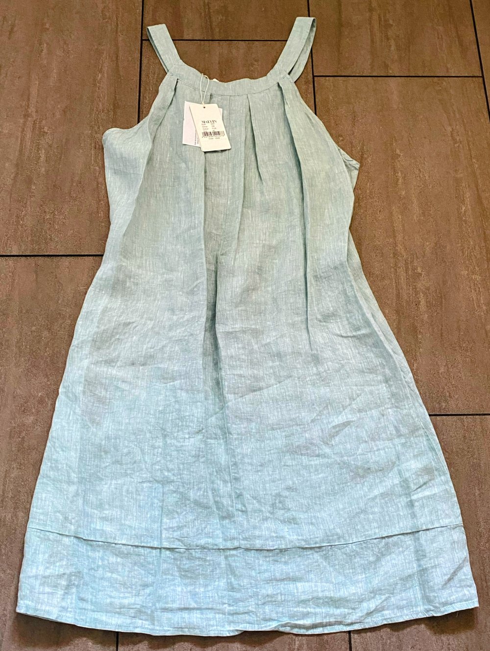 NEU Damen Kleid Sommer aus Leinen Gr.40 Hellgrün  Malvin P.109,90€