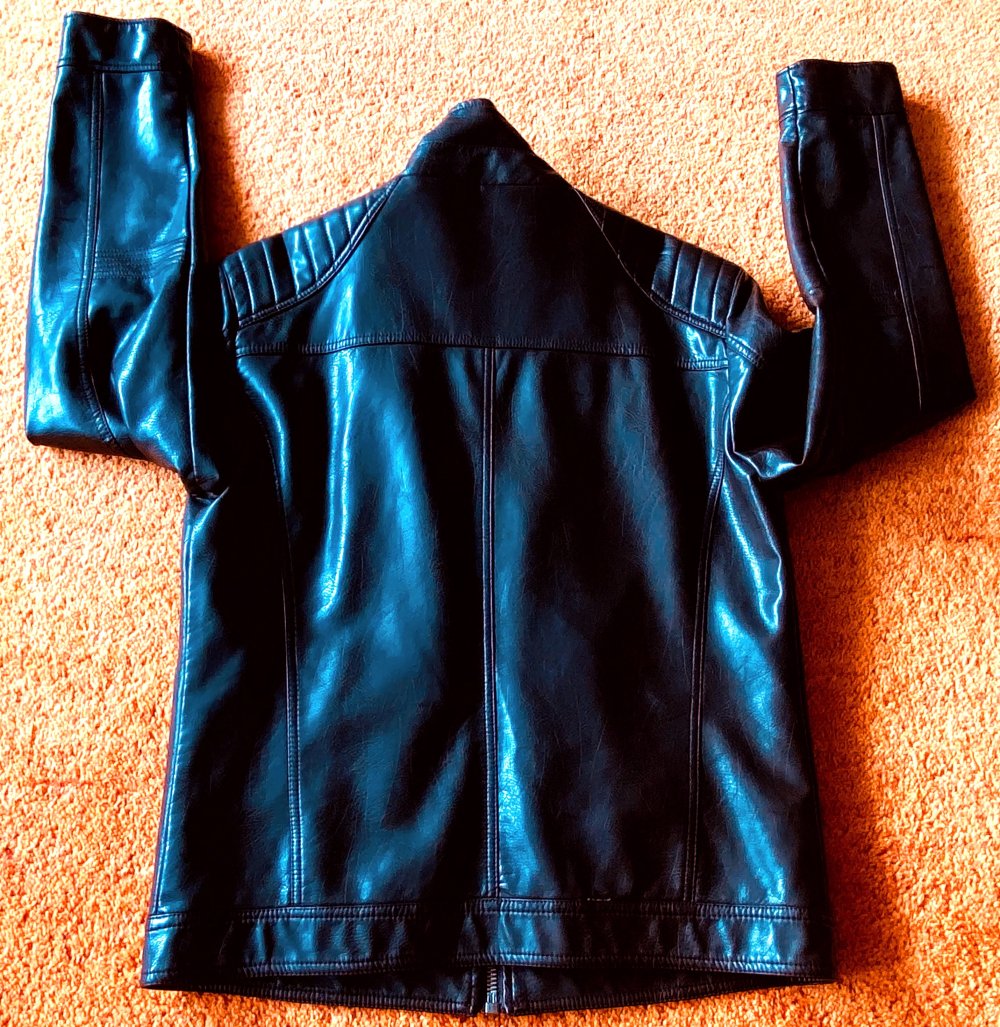 Herren Jacke edel Leder Imitat Gr.50 in Braun leicht glänzend