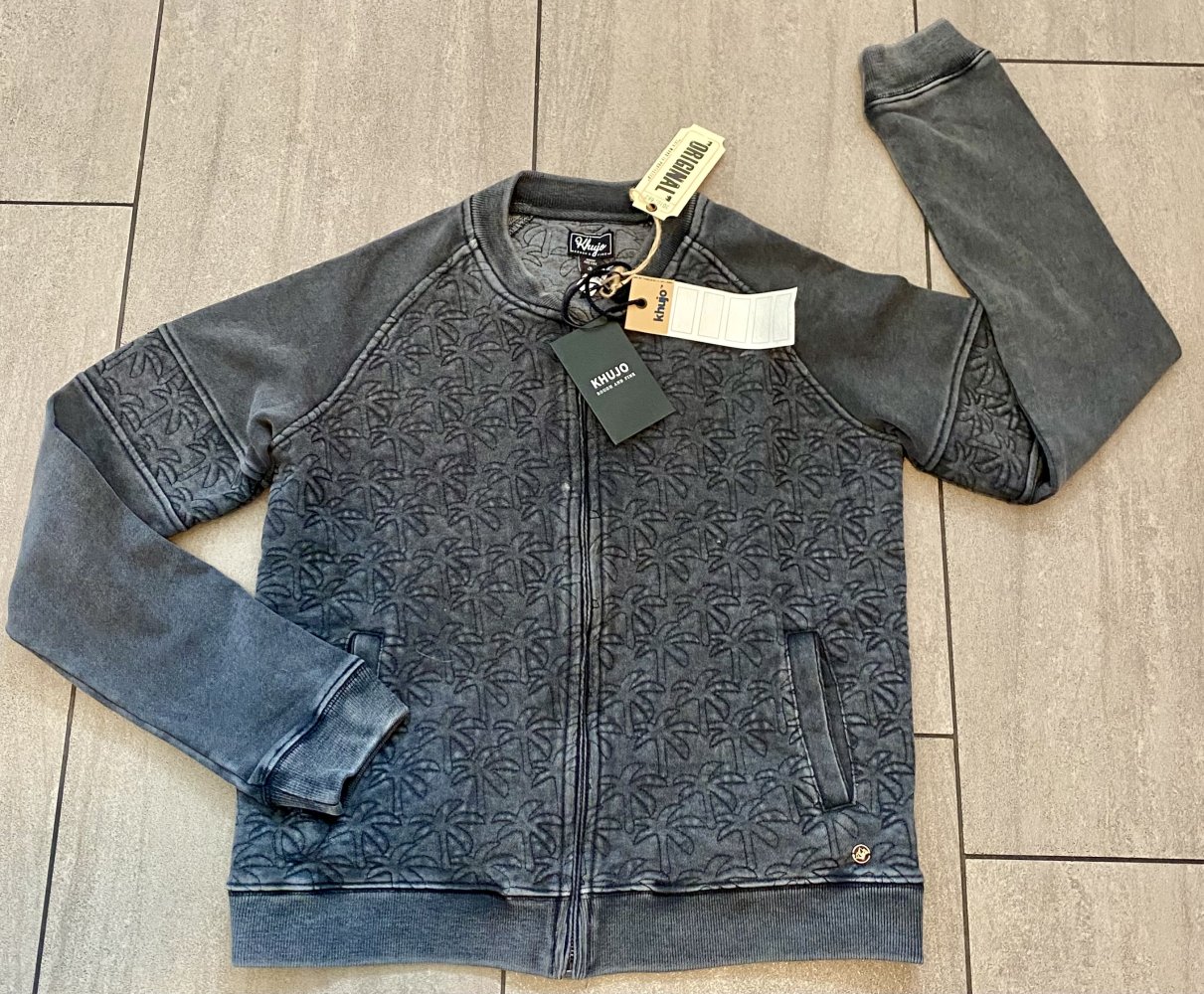 NEU Jacke Sweatjacke mit Adler Stickerei Gr.S in Grau von Khujo 