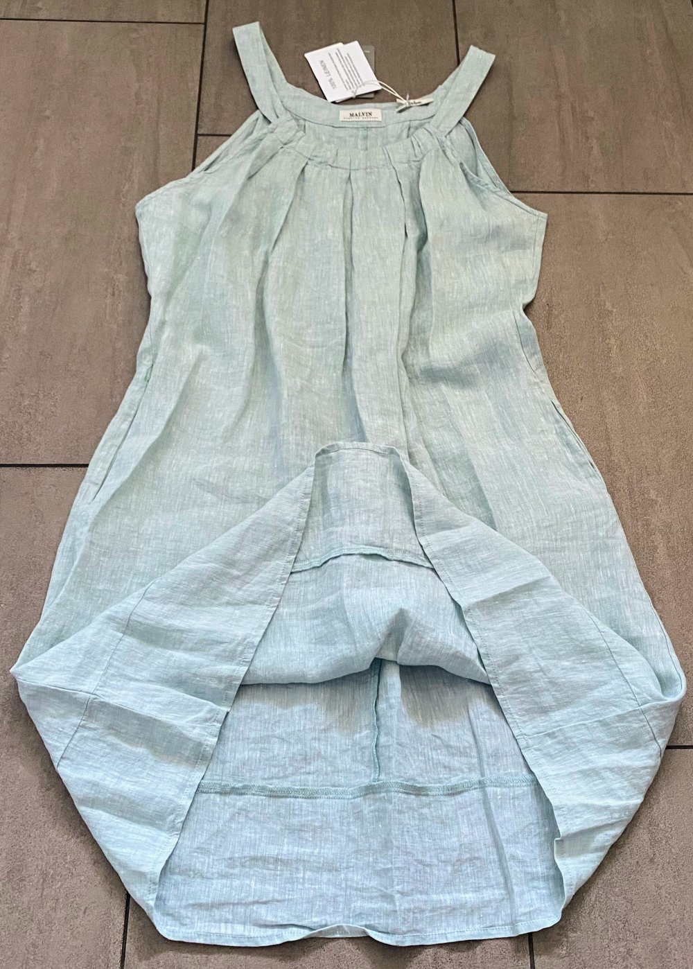 NEU Damen Kleid Sommer aus Leinen Gr.40 Hellgrün  Malvin P.109,90€