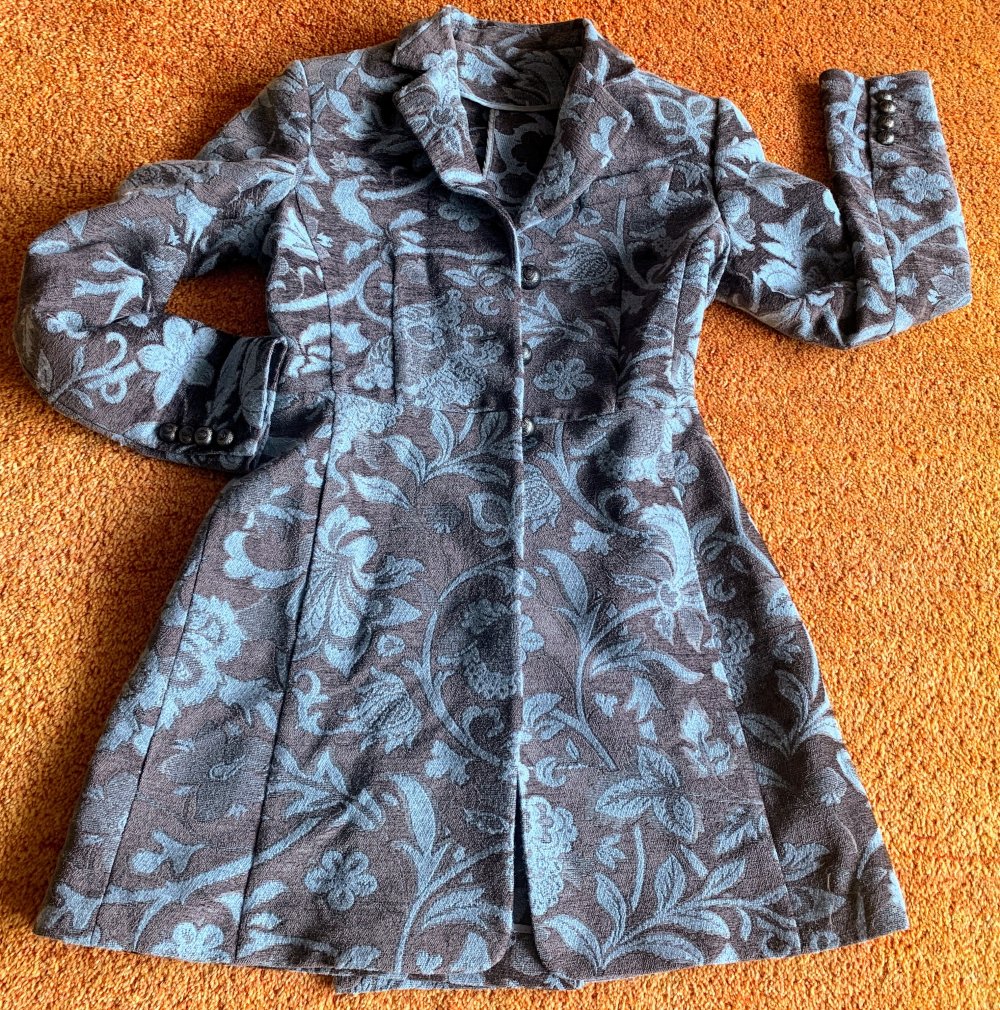 Damen Blazer Blumen-Prägung Gehrock Edel Gr.36 in Bunt NW