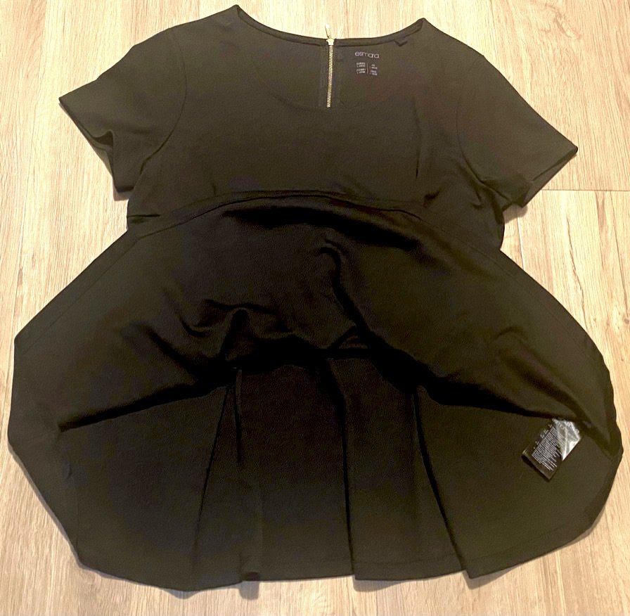 Damen Bluse Shirt in Glöckchenform Gr.L Schwarz Esmara NW