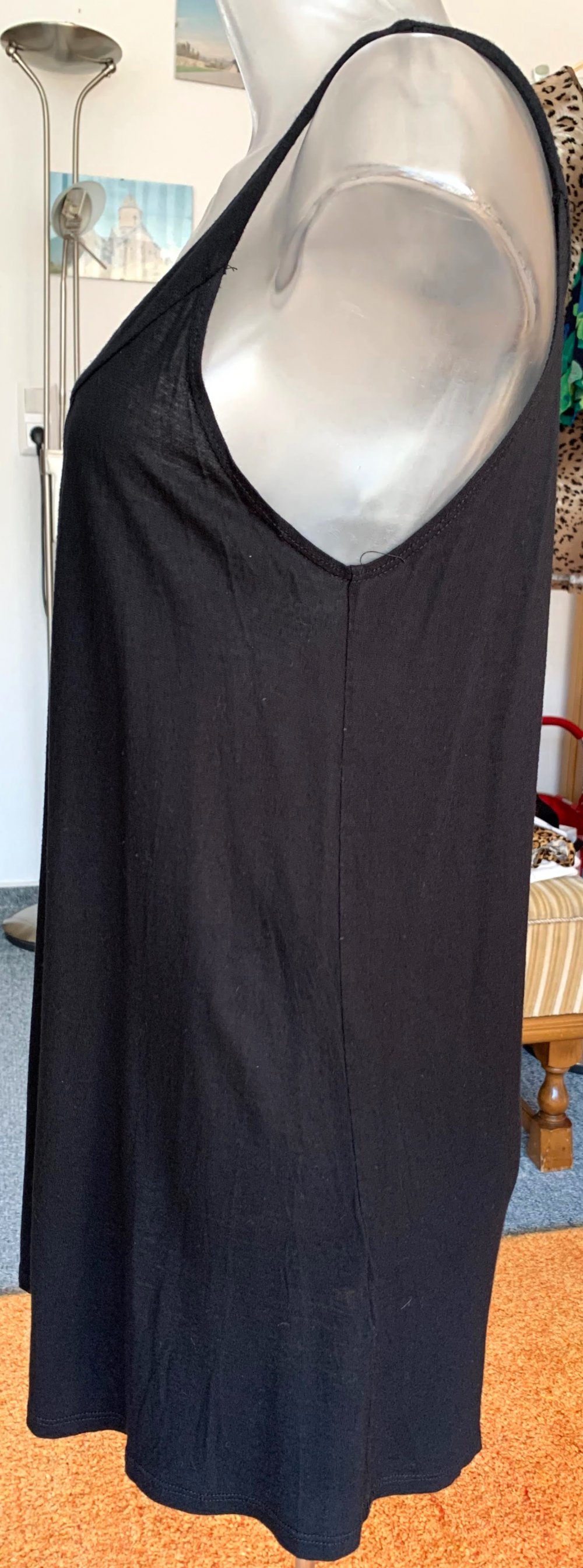 Damen Kleid Jersey Ärmellos Sommer Gr.38 in Schwarz von Amisu NW