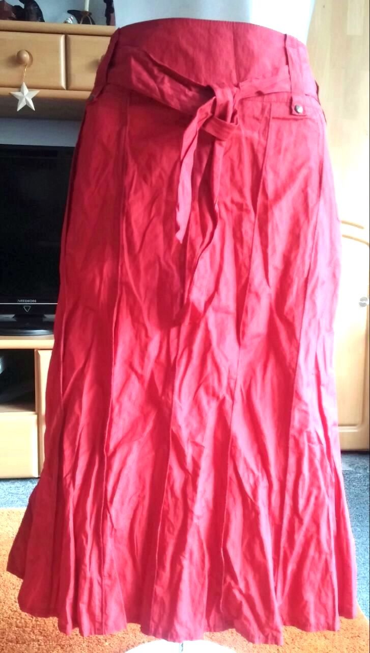 NEU Damen Rock in Rot 12-Bahnen-Crash-Design Gr.38 von Apanage