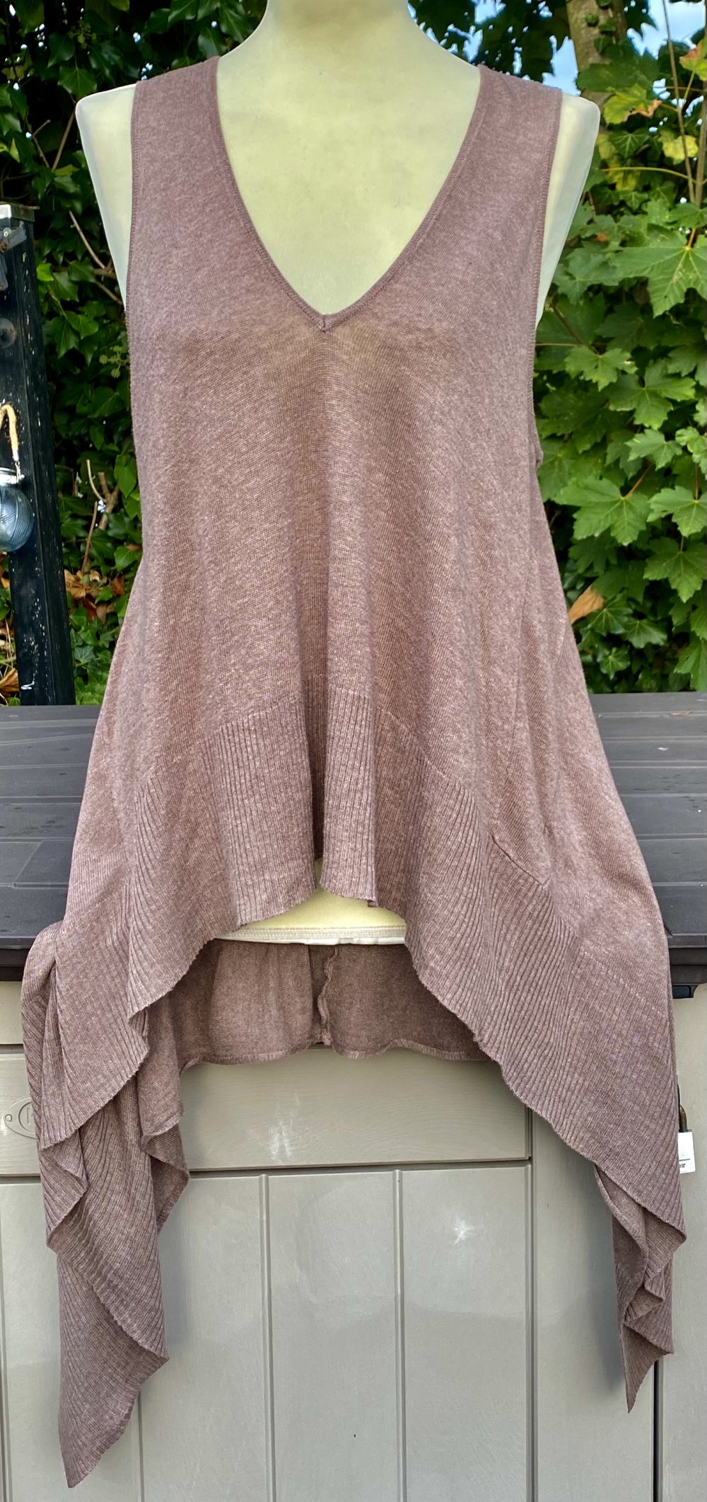 Damen Kleid Longtop ärmelloser Pullover Gr.L Braun von Vero Moda Jeans 