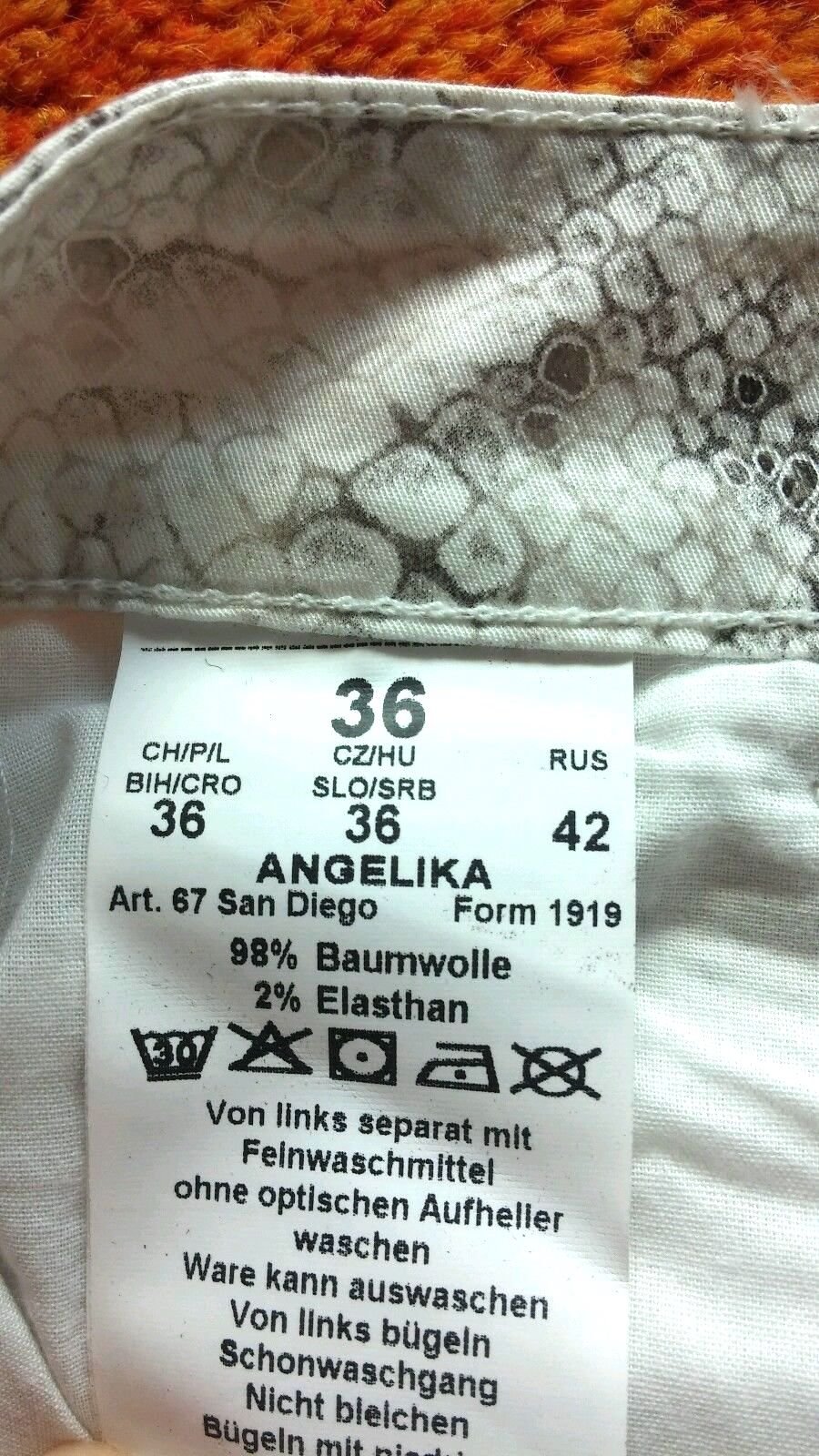 NEU Damen Hose Stretch Sommer Jeans Gr.36 L31 in Beige/Animal von Anna Montana