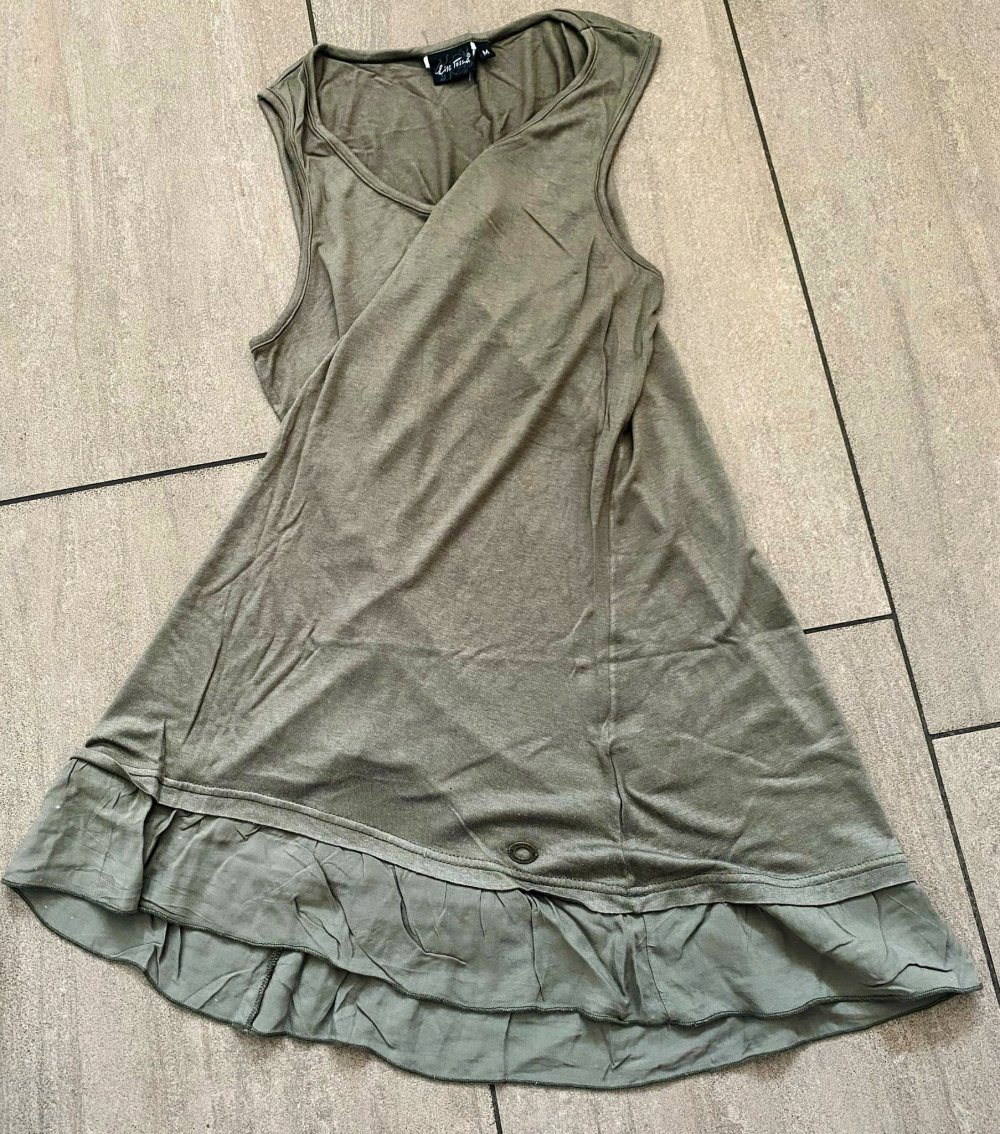 Damen Kleid Sommer Tunika Jersey Gr.S Khaki Lisa Tossa NW