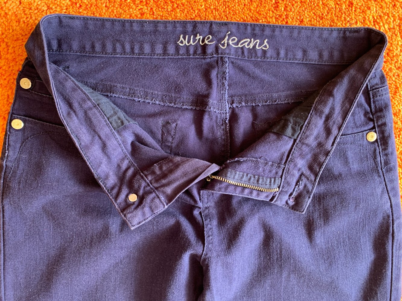 Damen Hose 7/8 Jeans Stretch Gr.38 in Lila von Sure Jeans NW