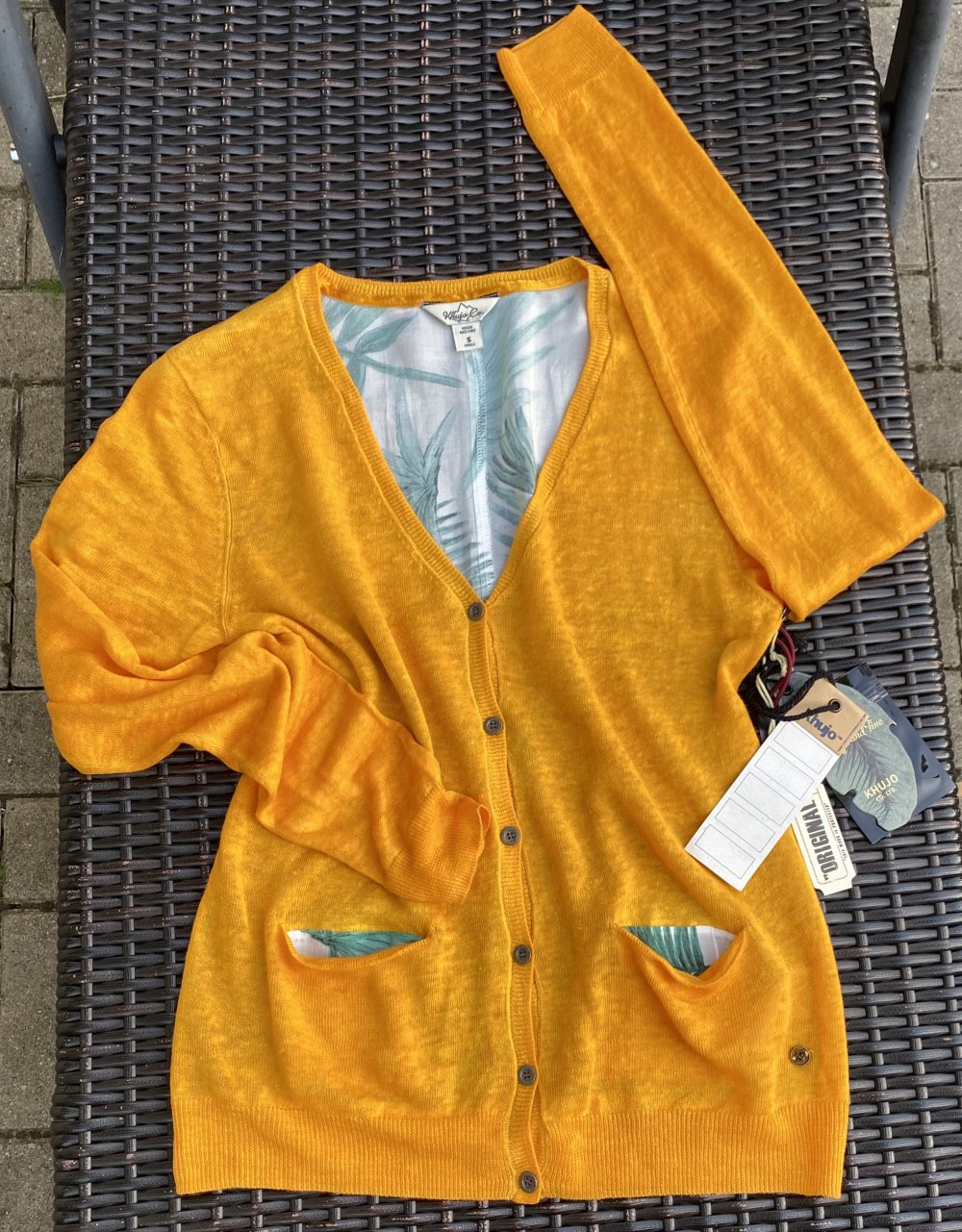 NEU Damen Shirt Sommer Cardigan Leinen Gr.S in Citrus von Khujo 