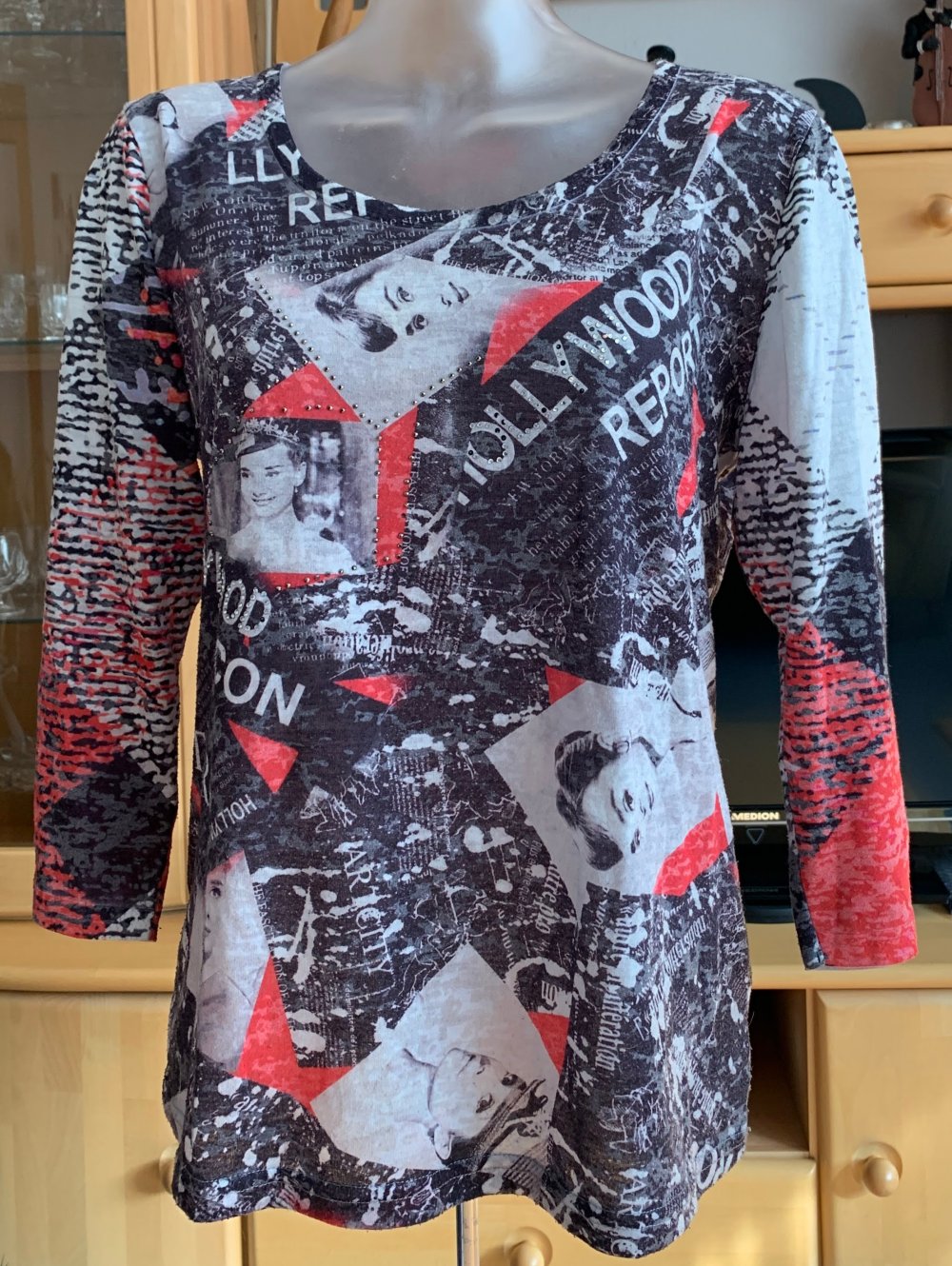 Damen Shirt Print gemustert Gr.40 in Bunt von Estelle Jolie