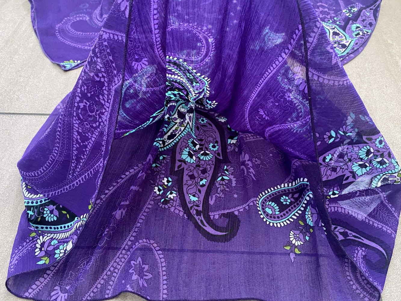 Damen Kleid Sommer Tunika mit Glitzer Gr.S Lila Bonprix NW