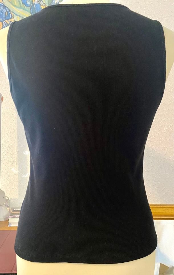 Damen Top Sommer Jersey mit Pailletten Gr.XS in Schwarz von Sure NW 