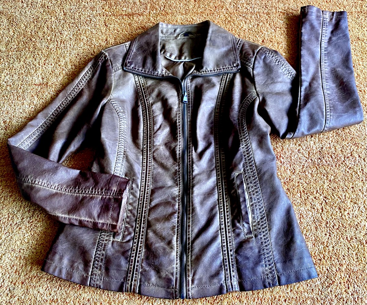 NEU Damen Jacke EDEL Leder-Look verwaschener Optik Gr.40 in Cognac braun P.179,90€ 