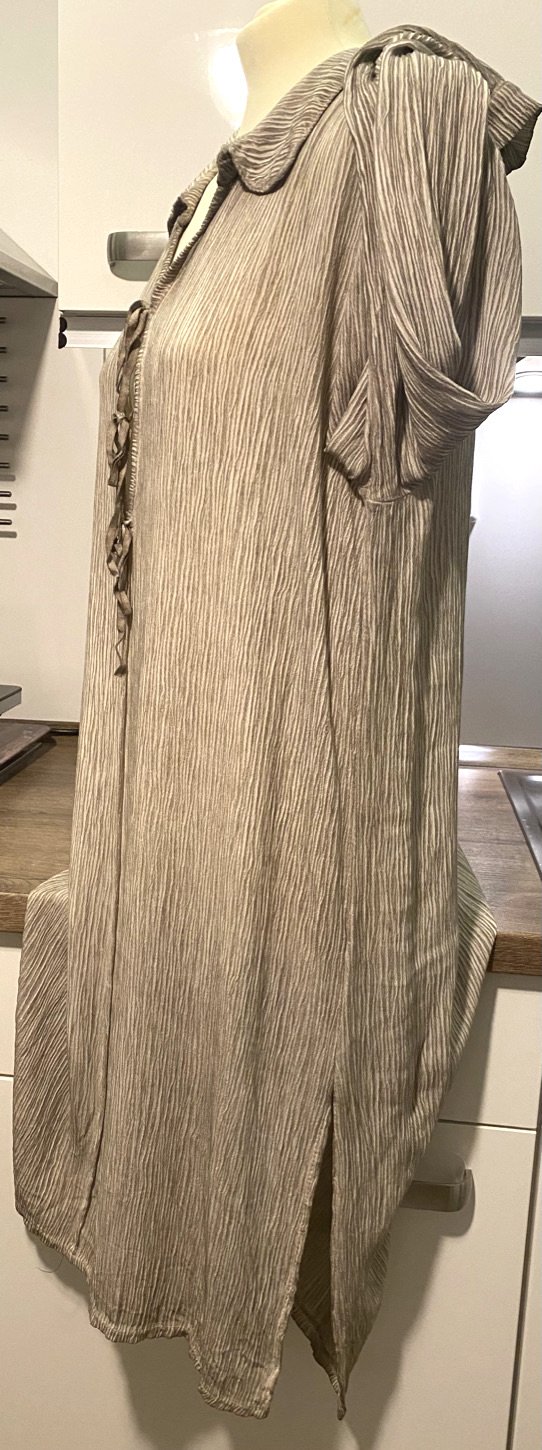 NEU Damen Kleid Sommer in verwaschener Optik Gr.XL Beige Made in Italy 