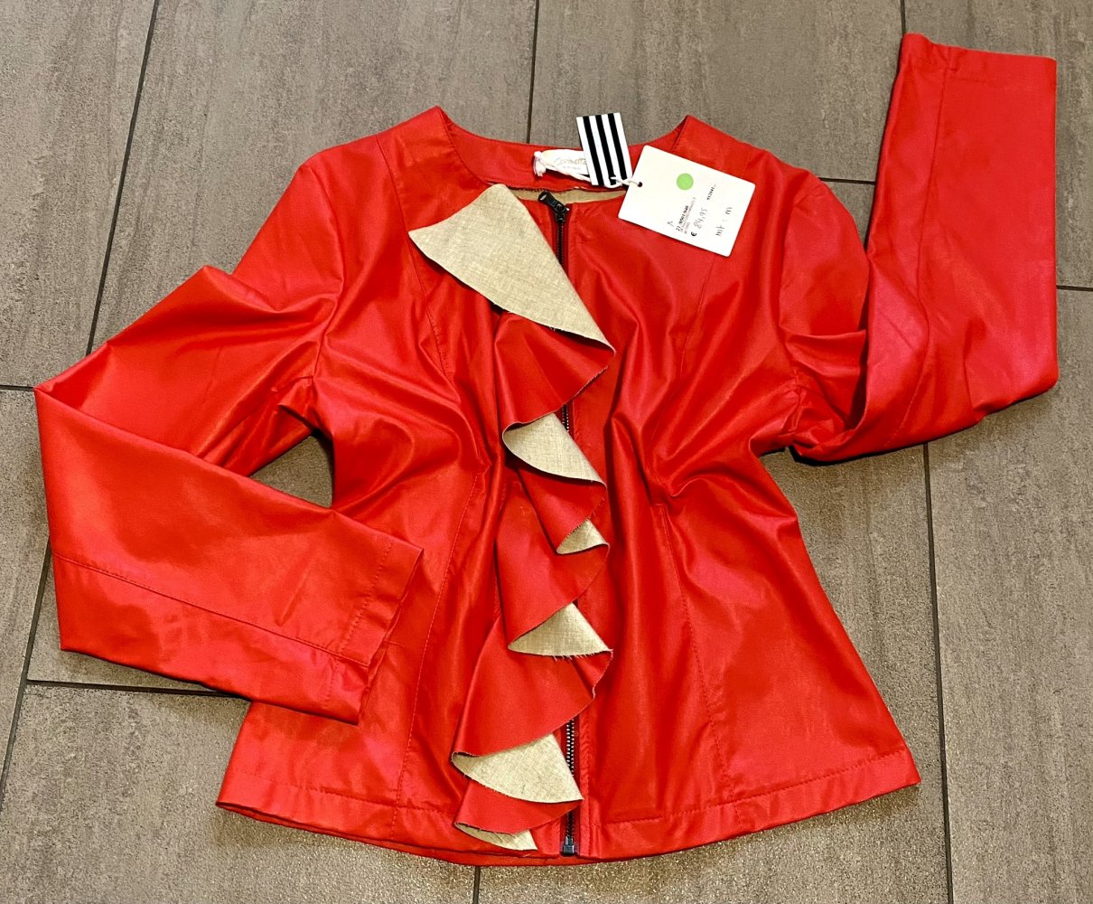 NEU Damen Jacke SEXY aus Lederimitat Gr.S in Rot von La Croisette P.84,95€ 