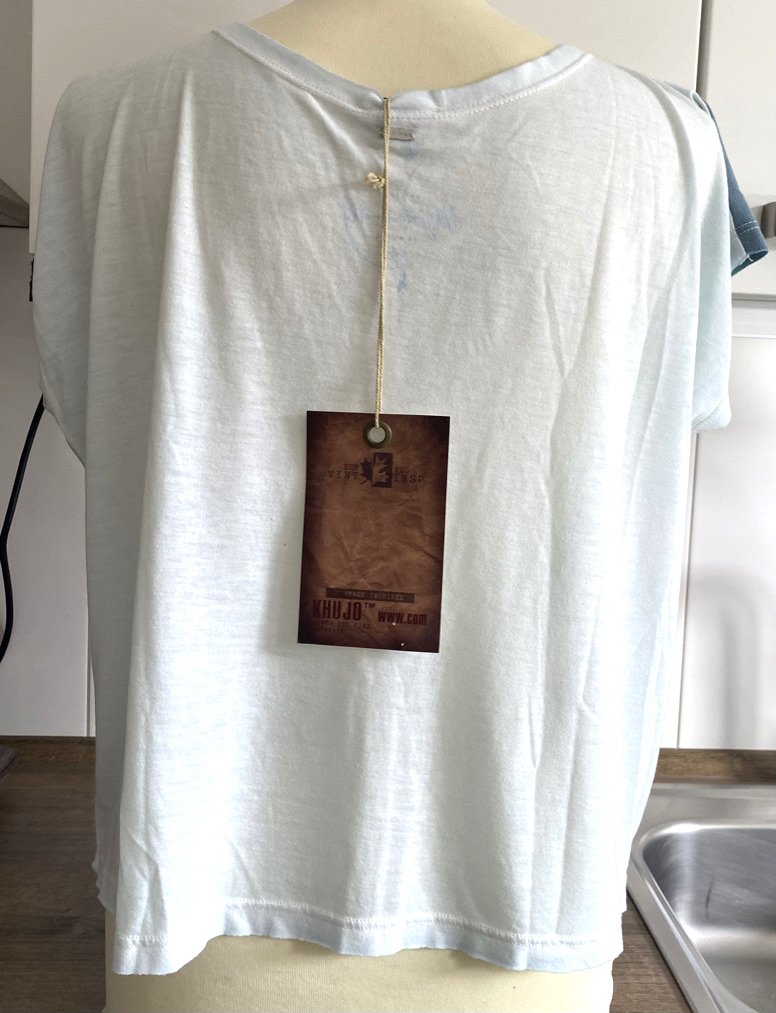 NEU Damen Shirt Sommer Kimono Gr.S–L Grün/Grau verwaschen Khujo 