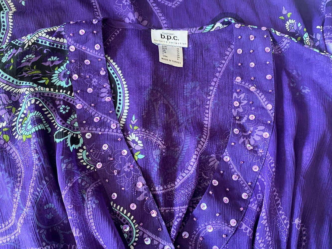 Damen Kleid Sommer Tunika mit Glitzer Gr.S Lila Bonprix NW