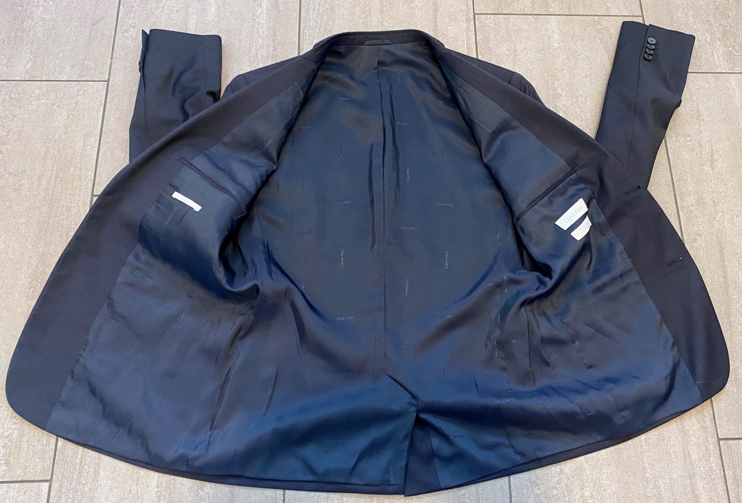 Calvin Klein Herren Sakko Gr.50 Schwarz Modern Fit Schurwolle Neuwertig 