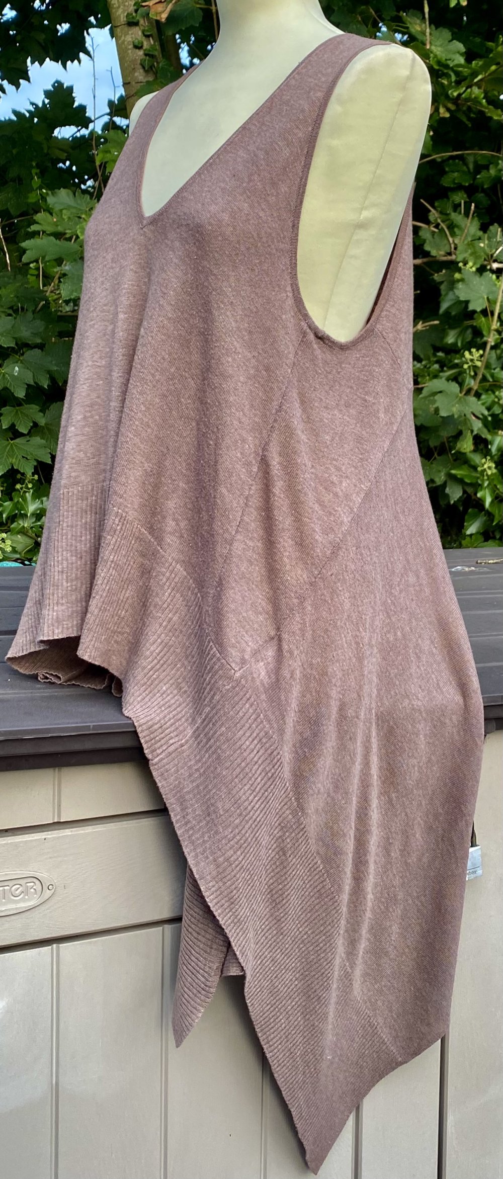 Damen Kleid Longtop ärmelloser Pullover Gr.L Braun von Vero Moda Jeans 