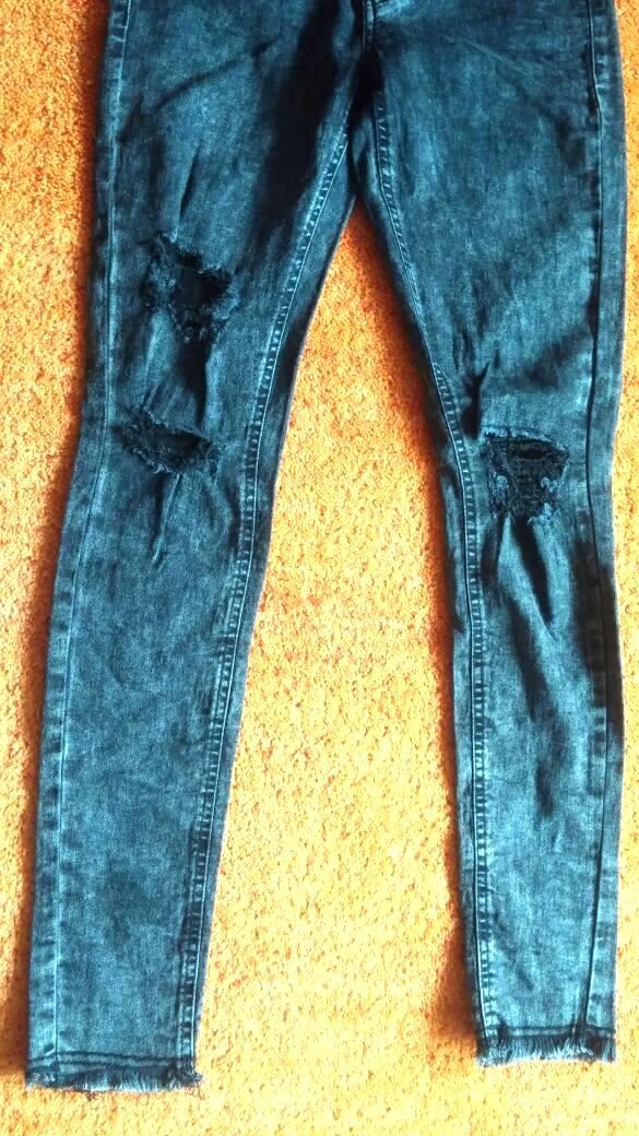 NEU Damen Hose Jeans Stretch Gr.34 GrauSchwarz verwaschen Janina Denim Wear 