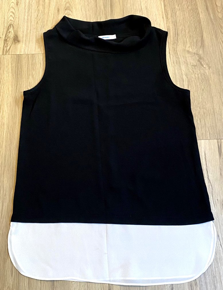 Damen Shirt Top ärmellos Sommer Gr.S Schwarz/Weiß Valleygirl NW 