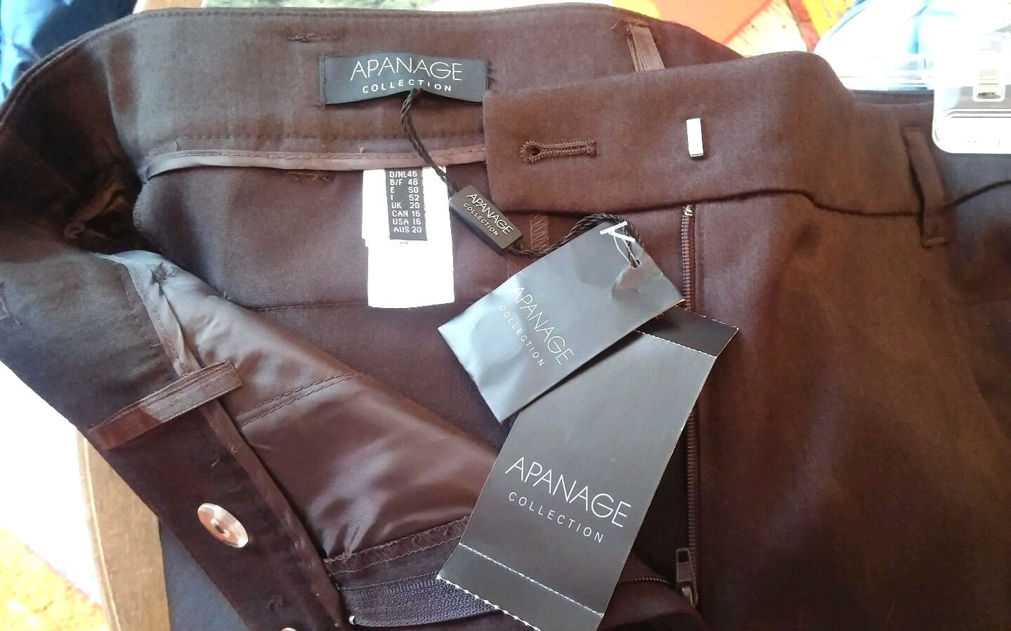 NEU Damen Hose elegante Businesshose Gr.46 Braun APANAGE P.89,95€