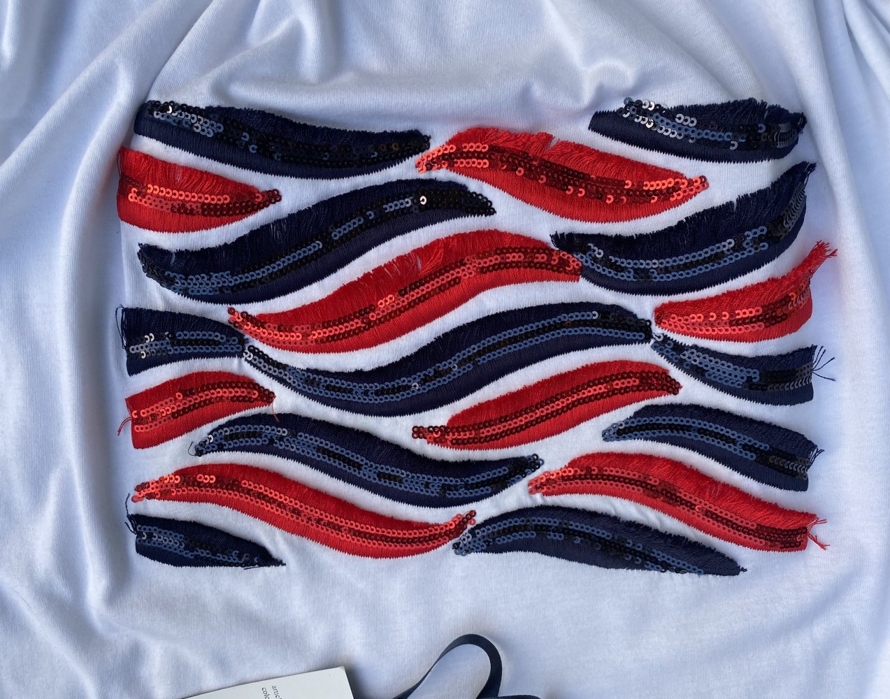 NEU Damen Shirt Sommer Pailletten Design Gr.38 Weiß Lisa Campione 