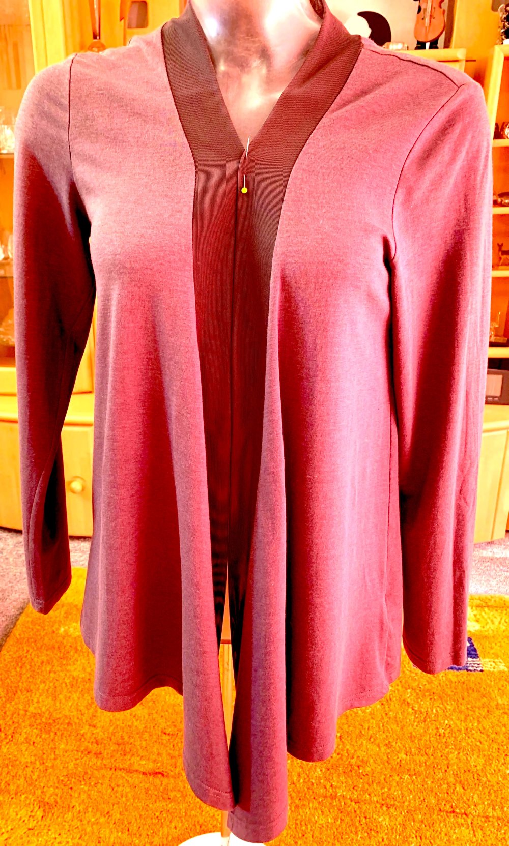 Damen Überwurf Jersey Cardigan Gr.S in Braun von Body NW 