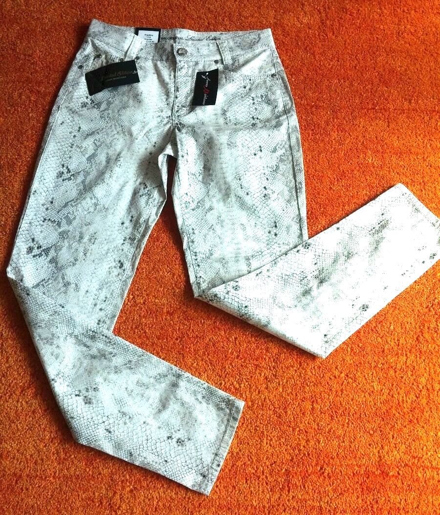 NEU Damen Hose Stretch Sommer Jeans Gr.36 L31 in Beige/Animal von Anna Montana