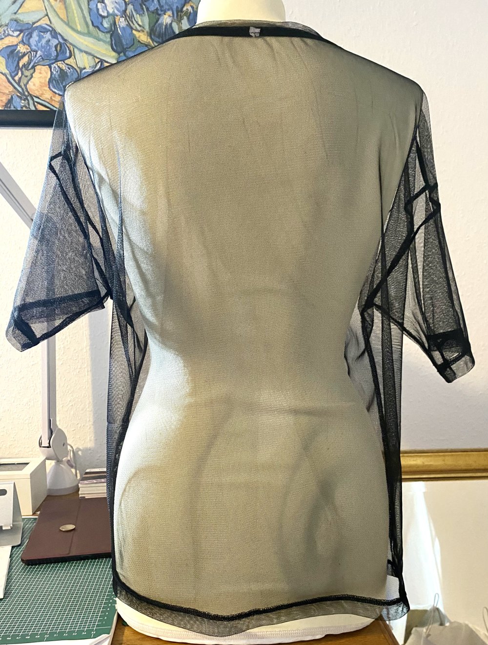 Damen Shirt SEXY Bluse Spitze transparent Gr.S schwarz geblümt NW