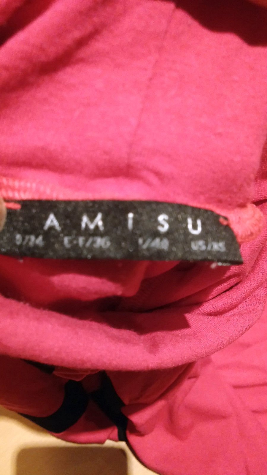 Damen Shirt Pullover Rollkragen Gr.34 in Rot/Schwarz von AMISU